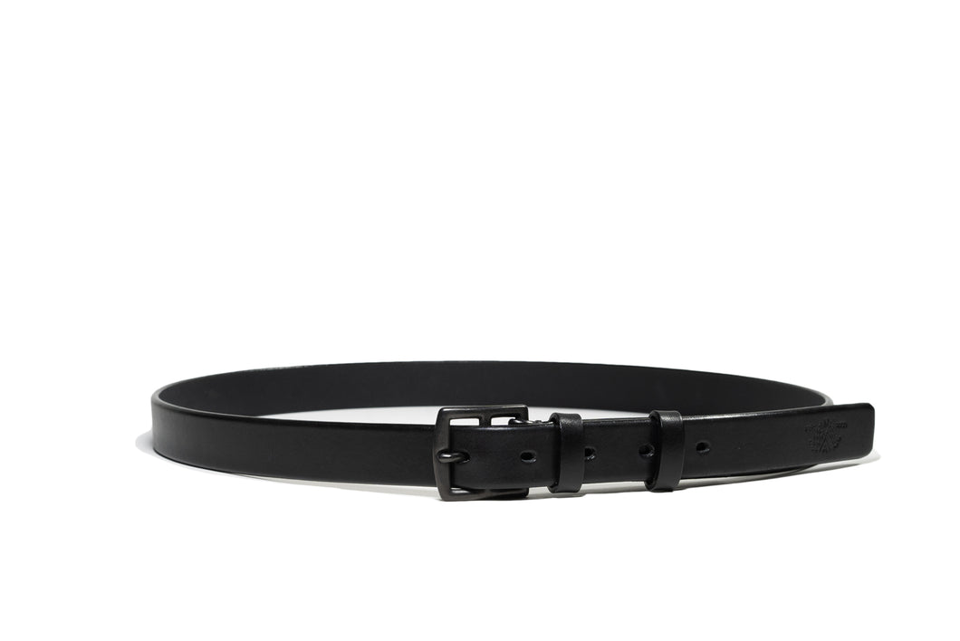 Narrow Leather Belt GAMBIT Black