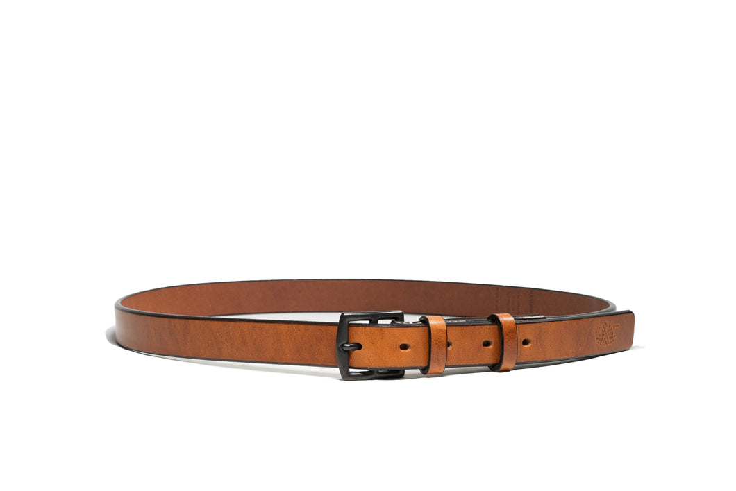 Narrow Leather Belt Gambit Tan